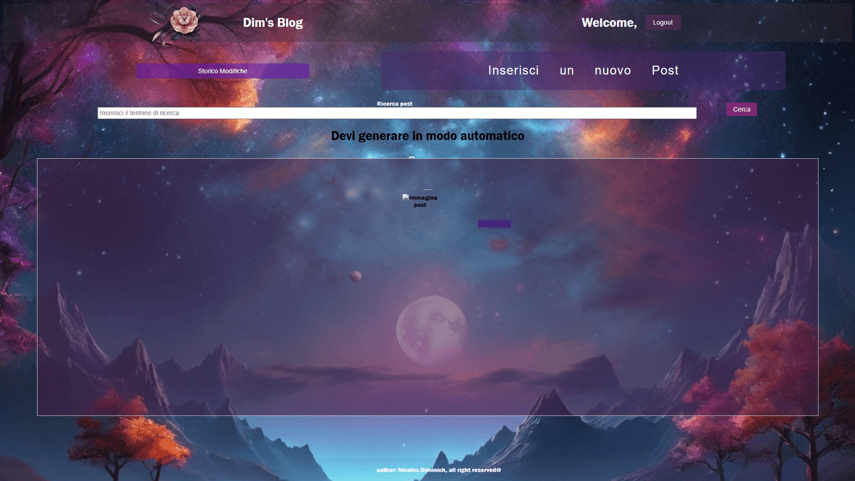 Portfolio personale - screenshot sezione blog